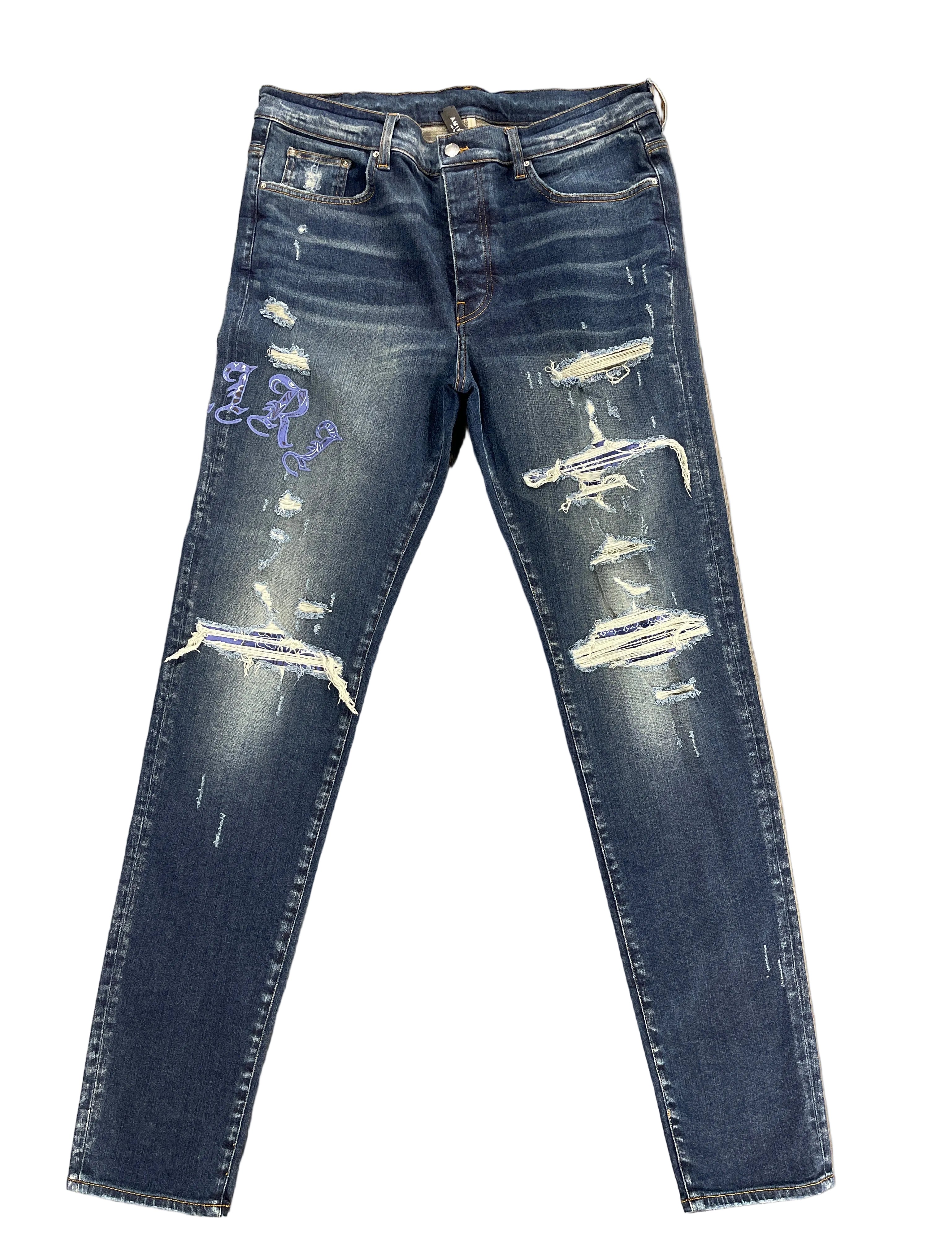 Amiri Jeans Dark Wash "Blue Bandana"