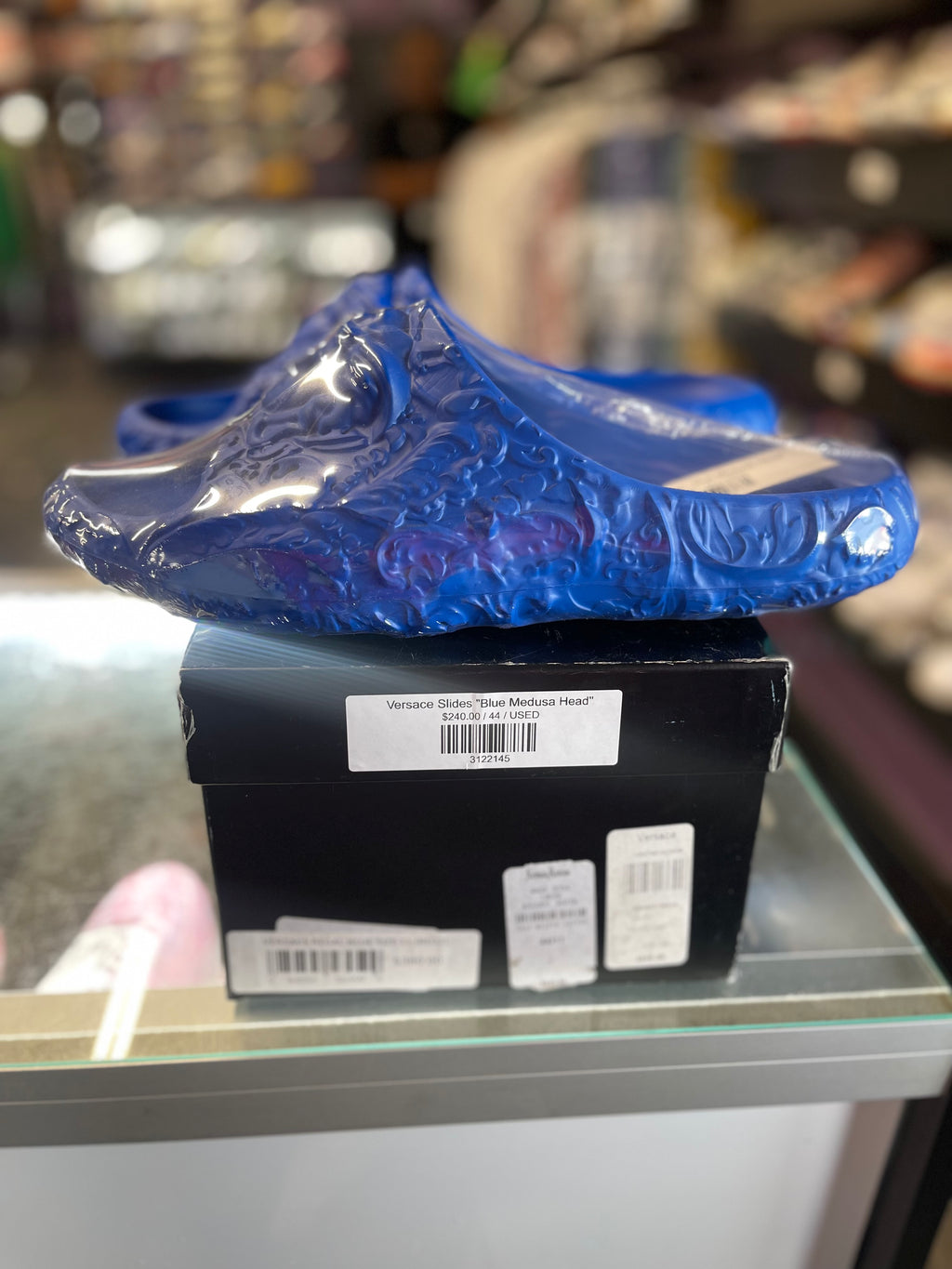 Versace Slides "Blue Medusa Head"