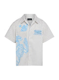Homme + Femme Skeleton Button Down "Cream Blue"