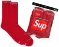 Supreme x Hanes Crew Socks (4 Pack) "Red"