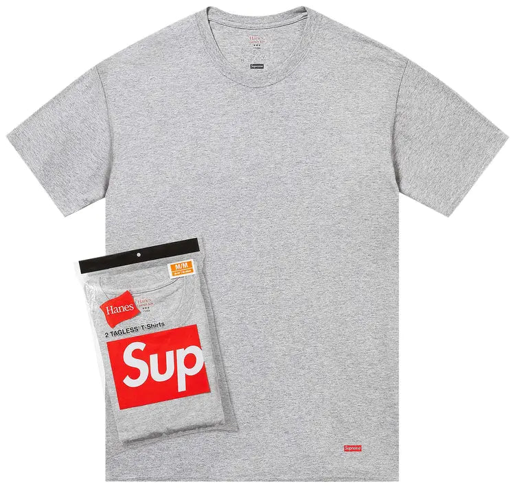 Supreme x Hanes Tagless Tees (3 Pack) "Grey"