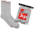 Supreme x Hanes Crew Socks (4 Pack) "Heather Grey"