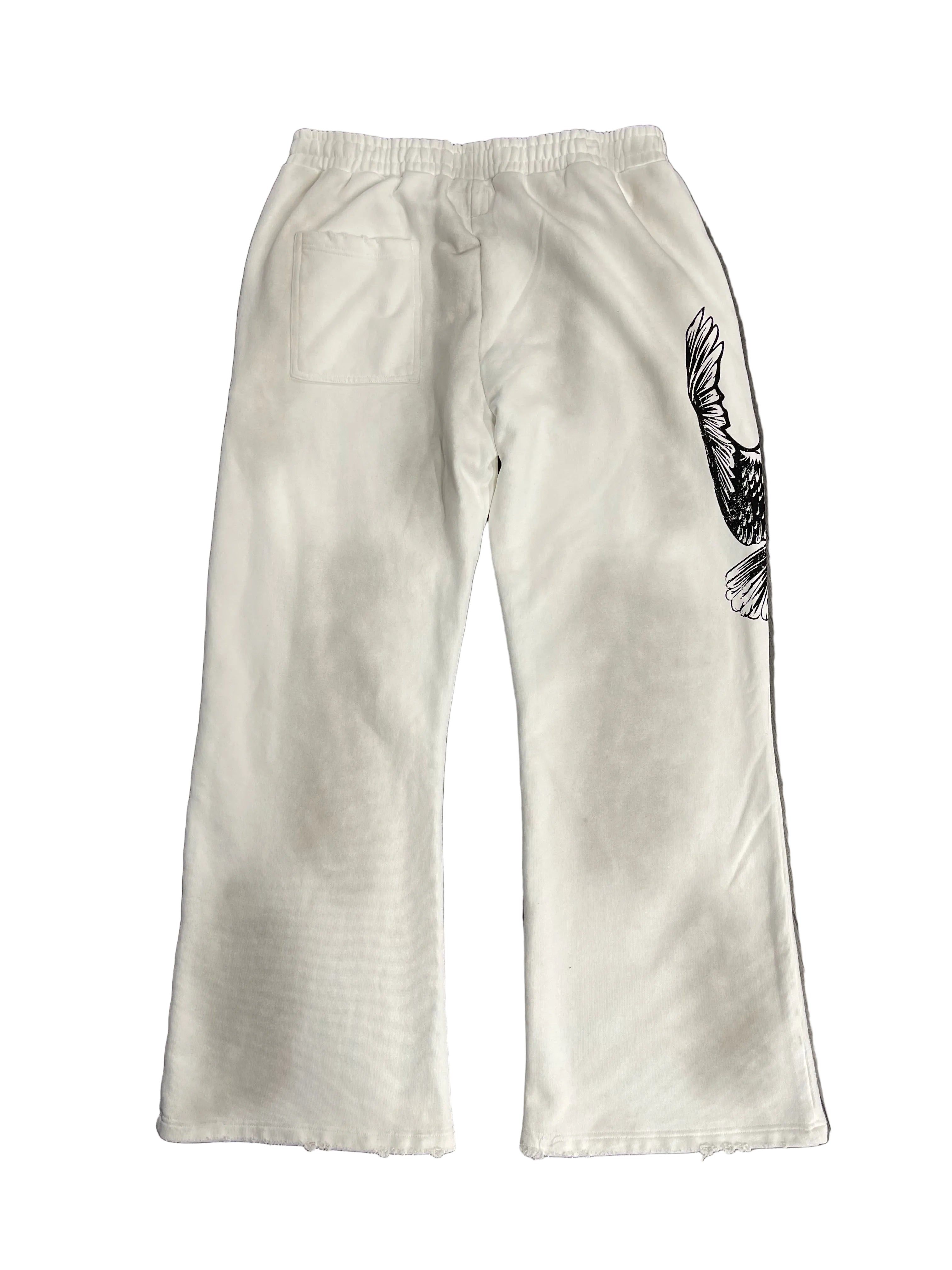 Shoot1st Flared Sweatpants "Smoke White"