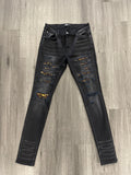 Amiri Skinny Pants "Black Leopard Patch"