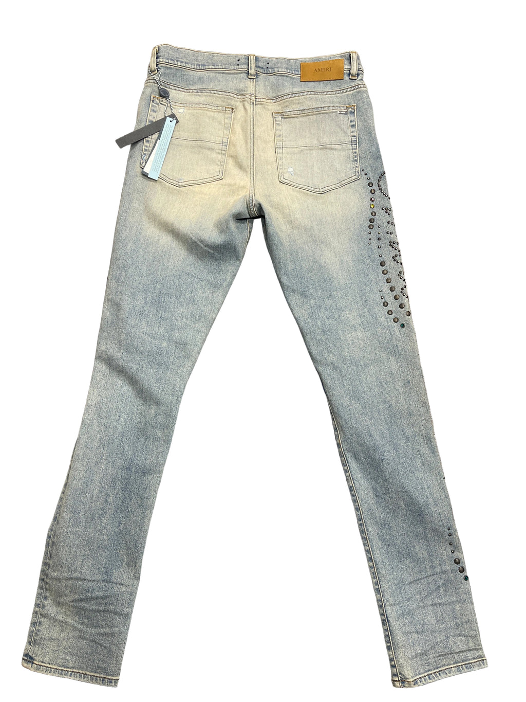 Amiri Floral Studded Denim Skinny Jeans