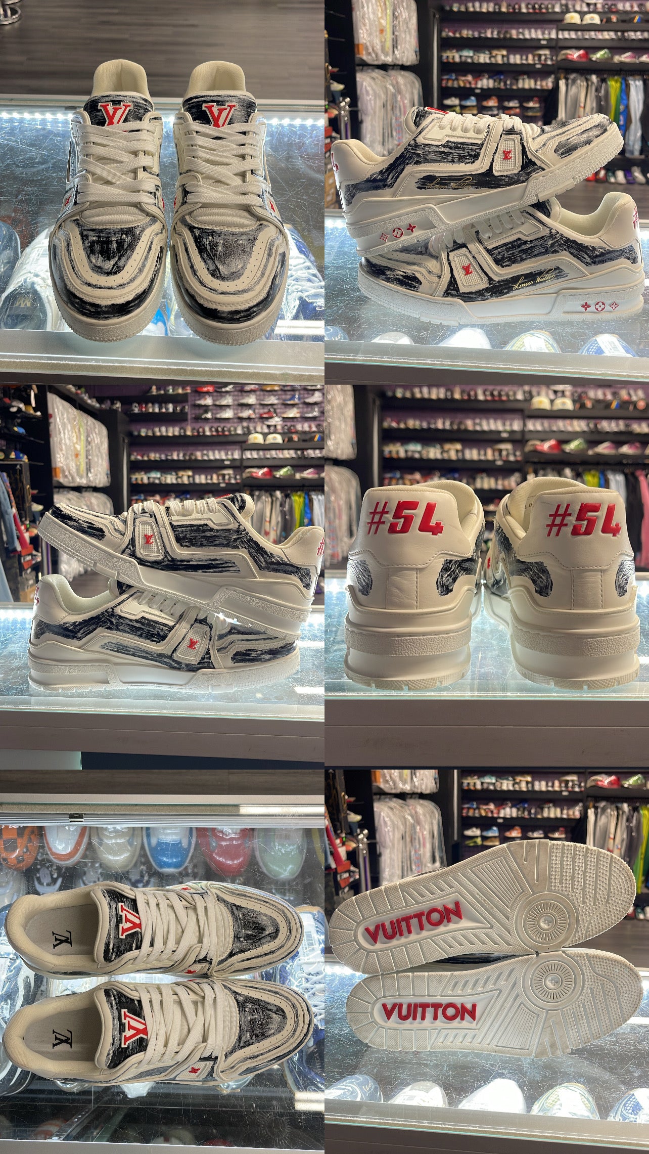 Louis Vuitton Trainer "Colored-in Motif White Black"