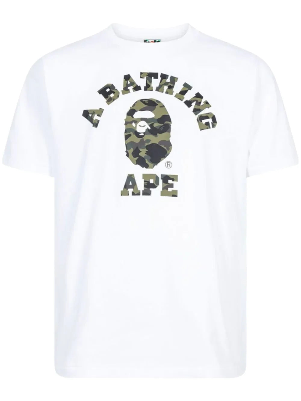 A Bathing Ape Tee "White Green Camo"