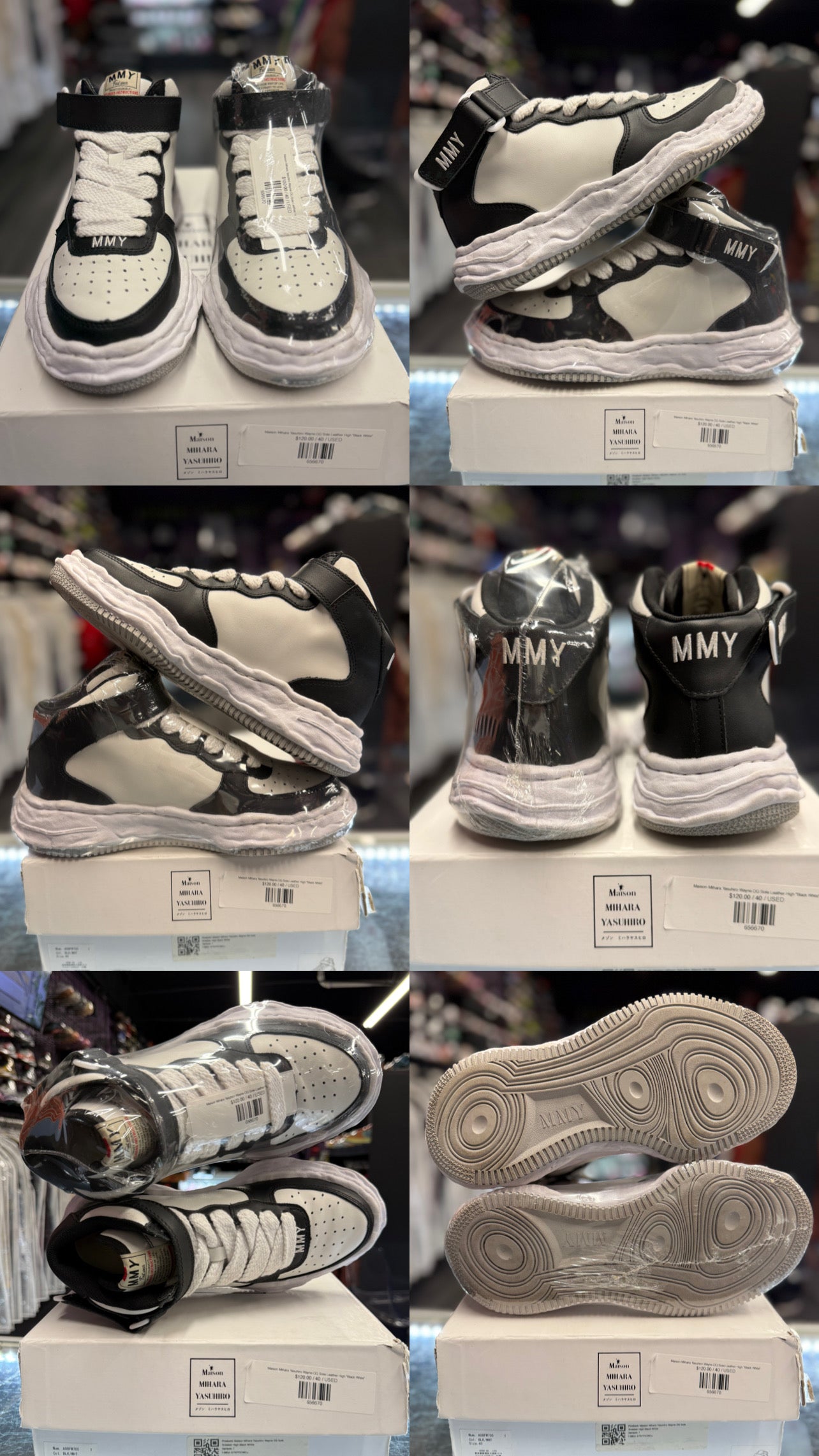 Maison Mihara Yasuhiro Wayne OG Sole Leather High "Black White"