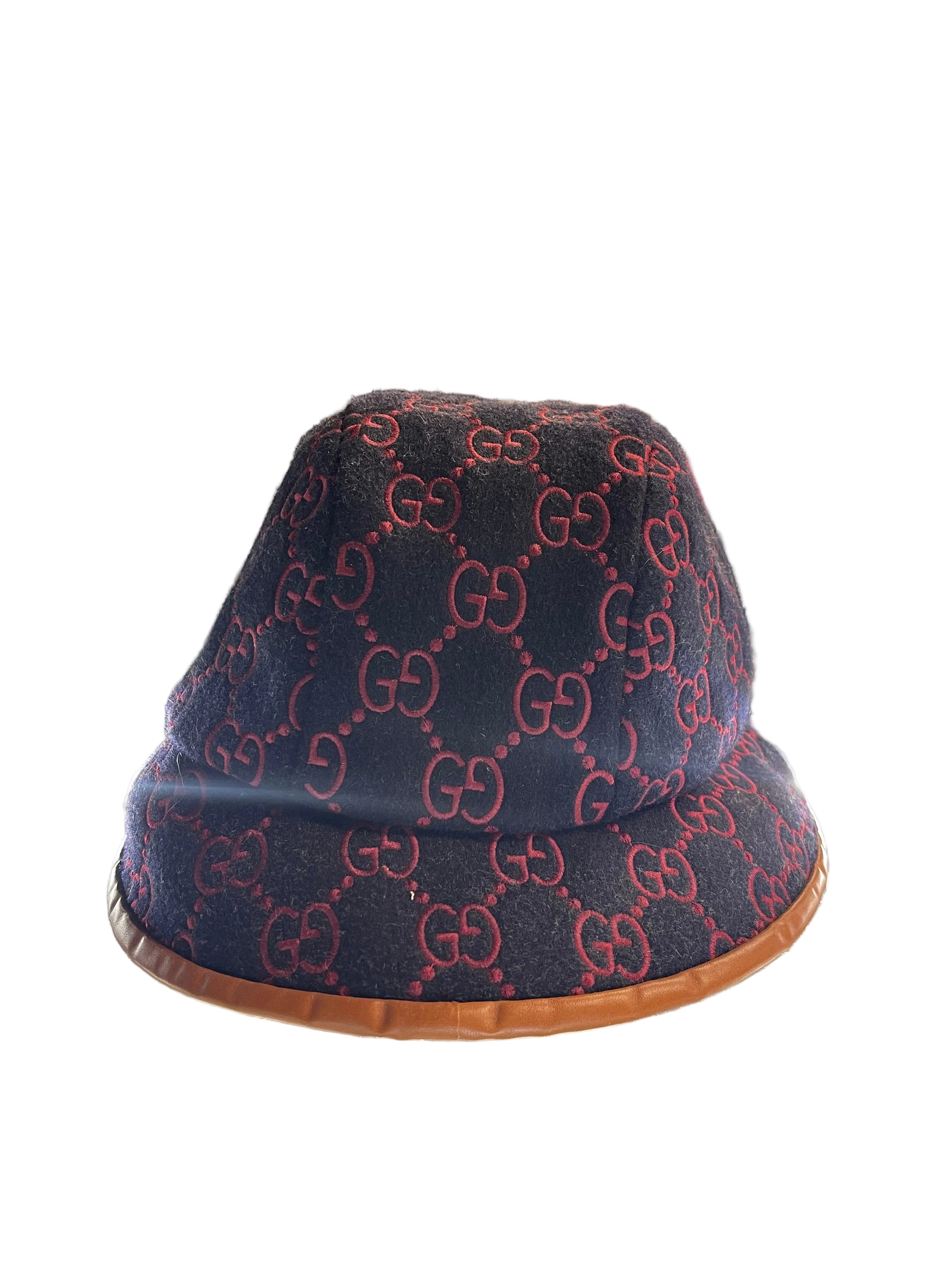 Gucci Bucket Monogram Bucket "Navy Blue/ Orange"