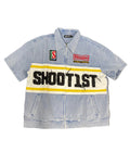 Shoot1st Denim Polo Zip Up "Sky Blue"
