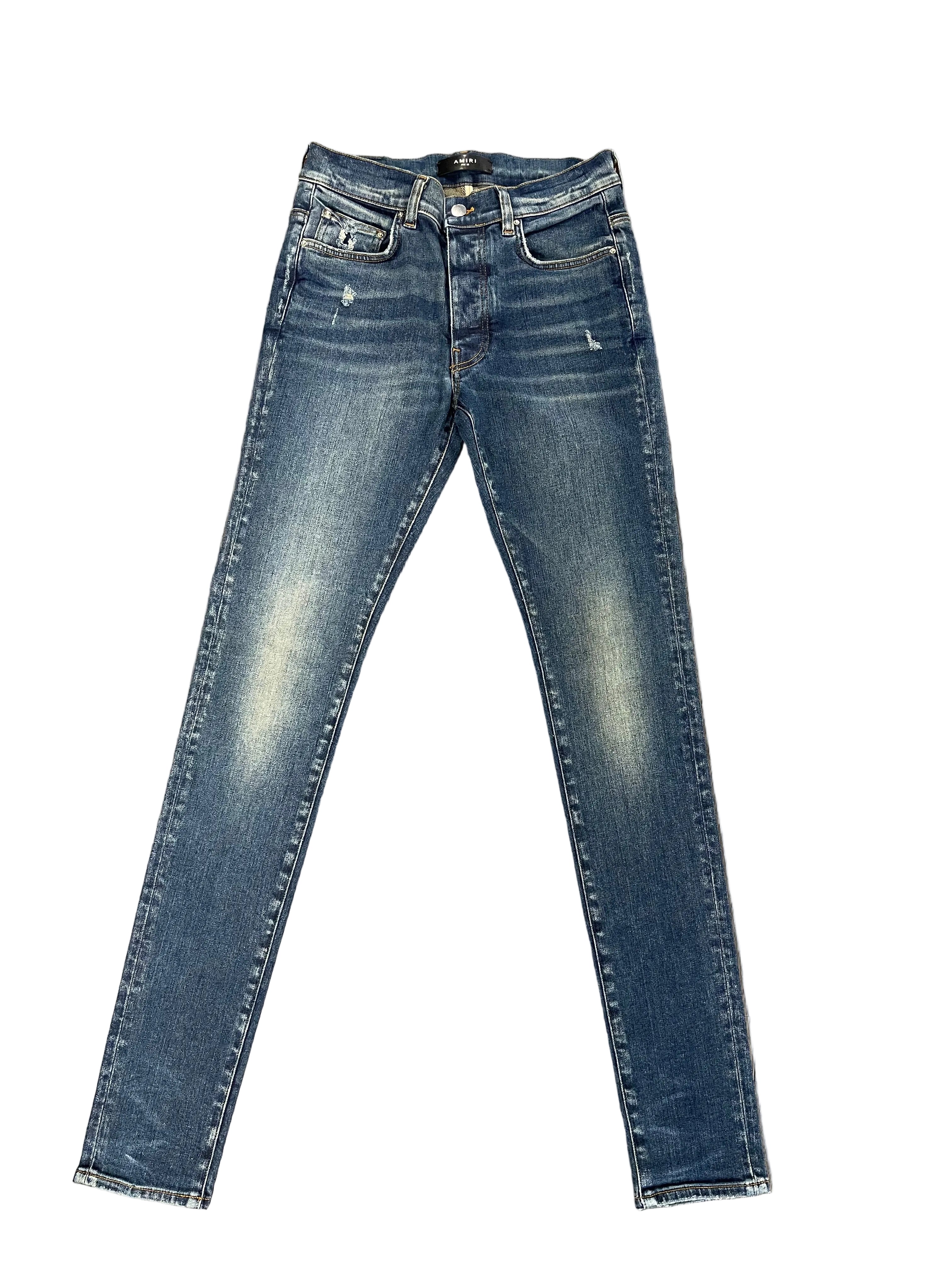 Amiri Zig Zag Skinny Jeans "Light Indigo"