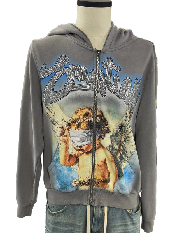 Mixed Emotions Zip Up Angel "Grey"