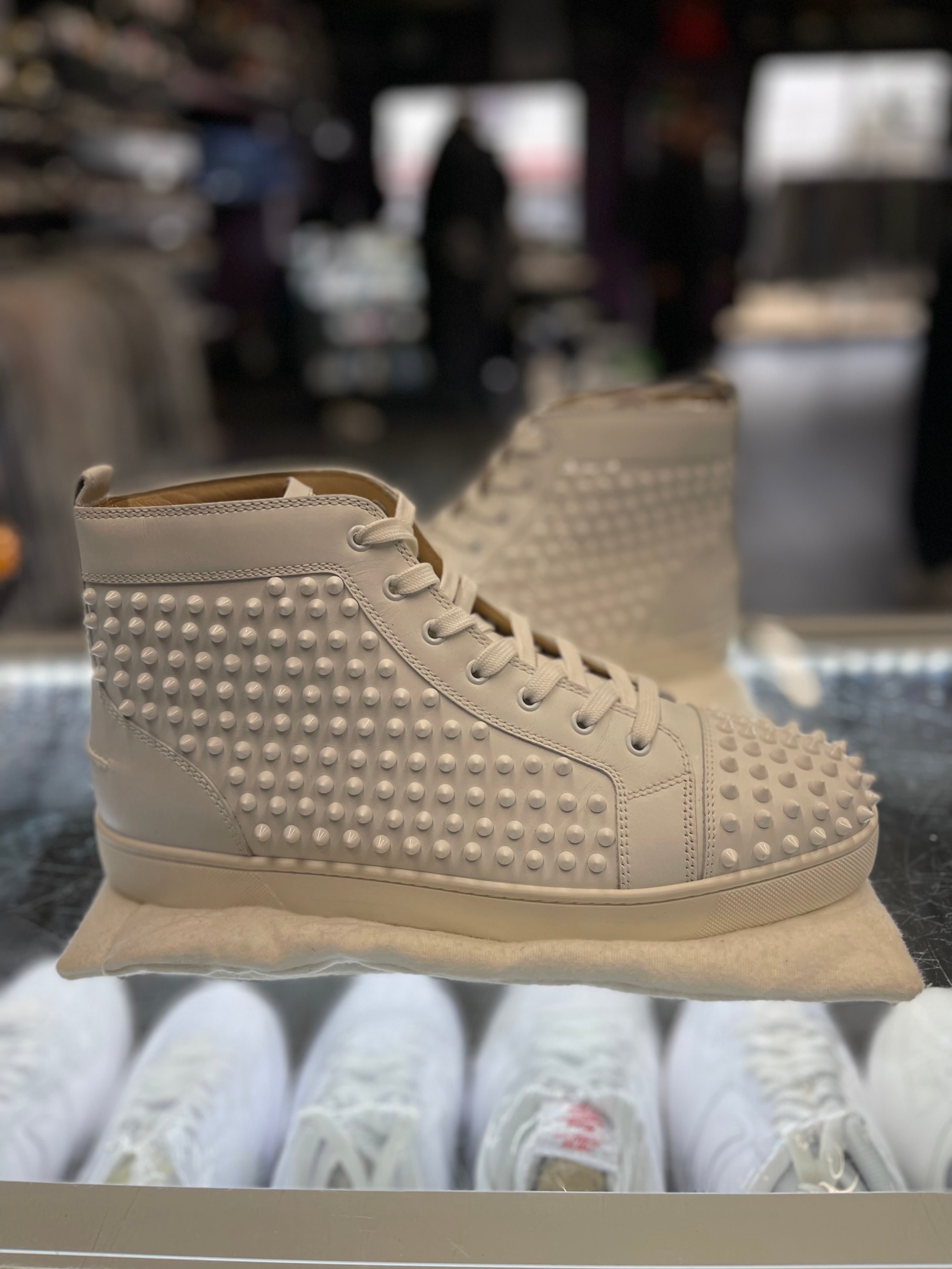 Christian Louboutin Louis Junior Spikes High "White"