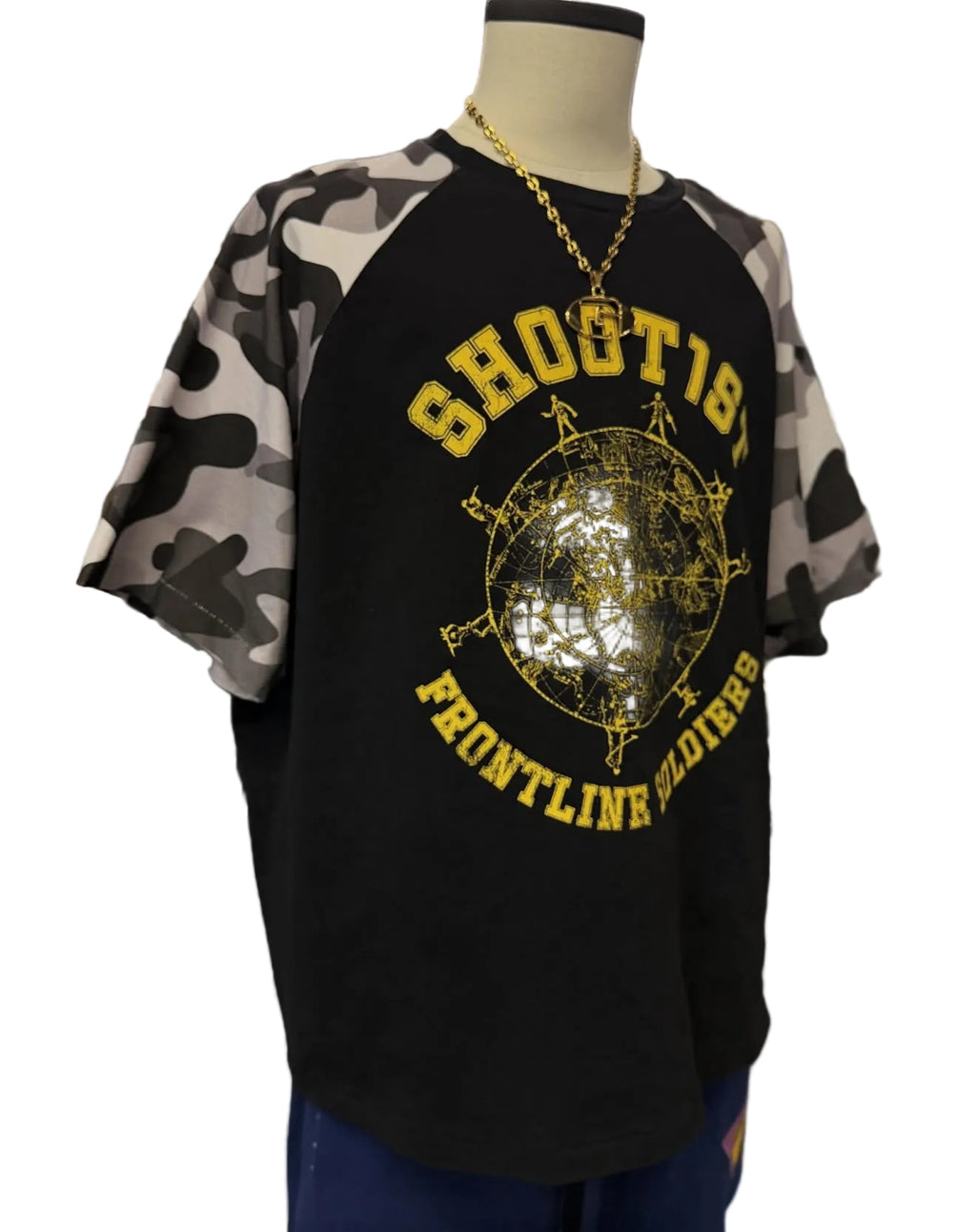 Shoot1st Grey Camo Mid Sleeve Tee