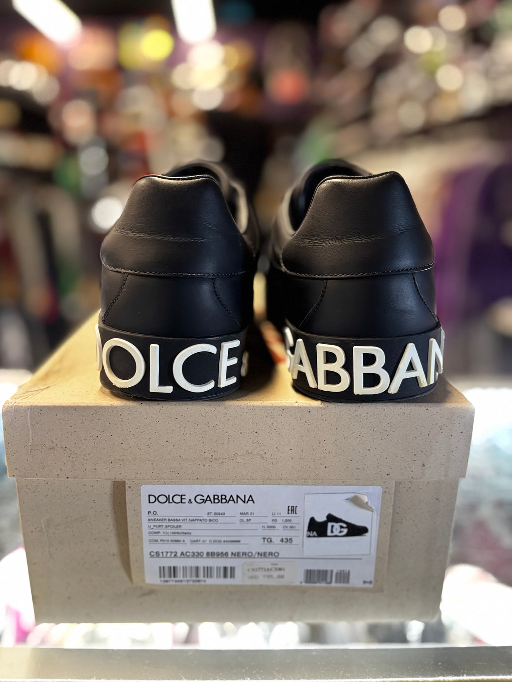Dolce & Gabbana Portofino Sneaker "Black White Logo"