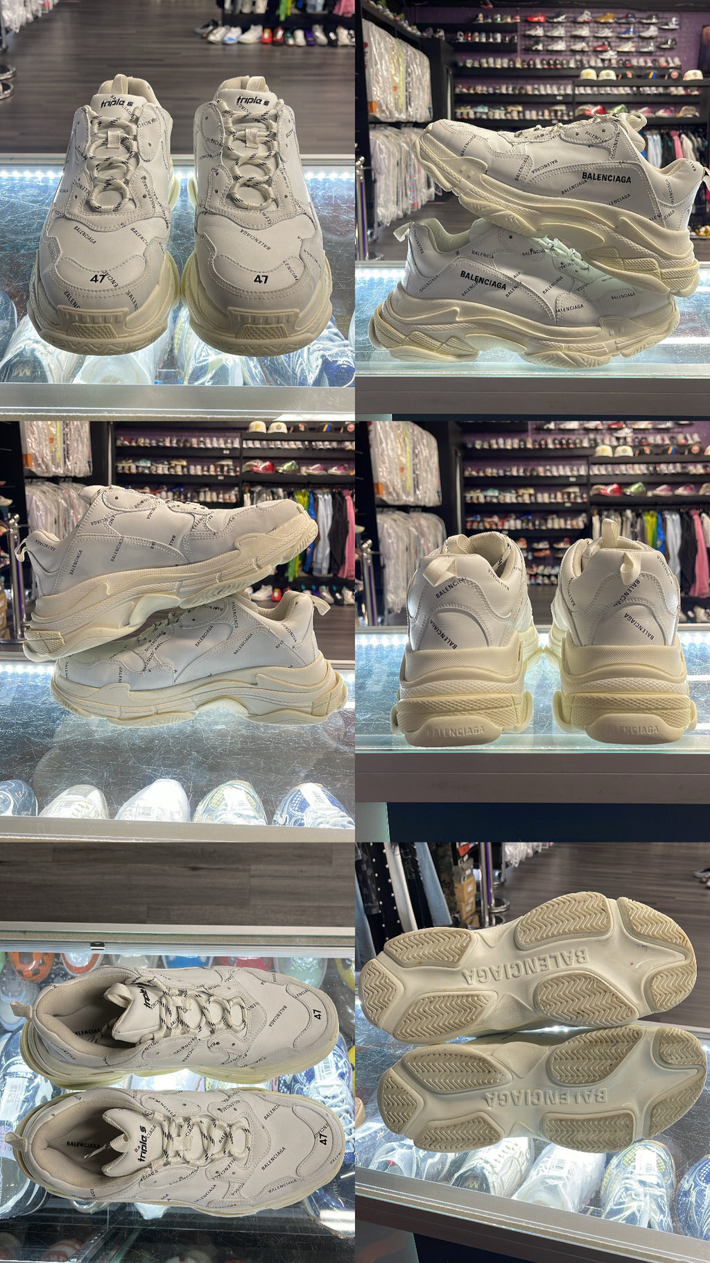 Balenciaga Triple S "White All Over Logo"