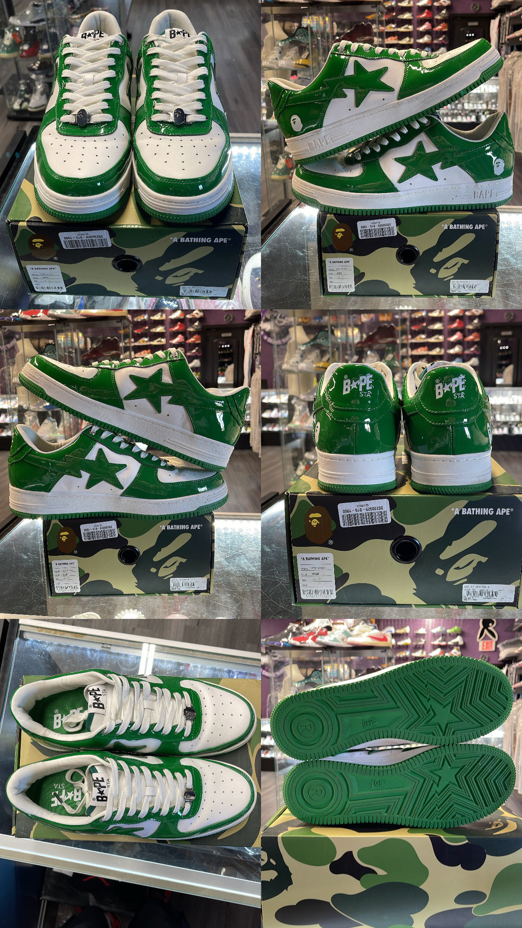 A Bathing Ape Bape STA "Patent Green"