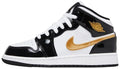 2019 Air Jordan Retro 1 Mid "Patent Black White Gold"