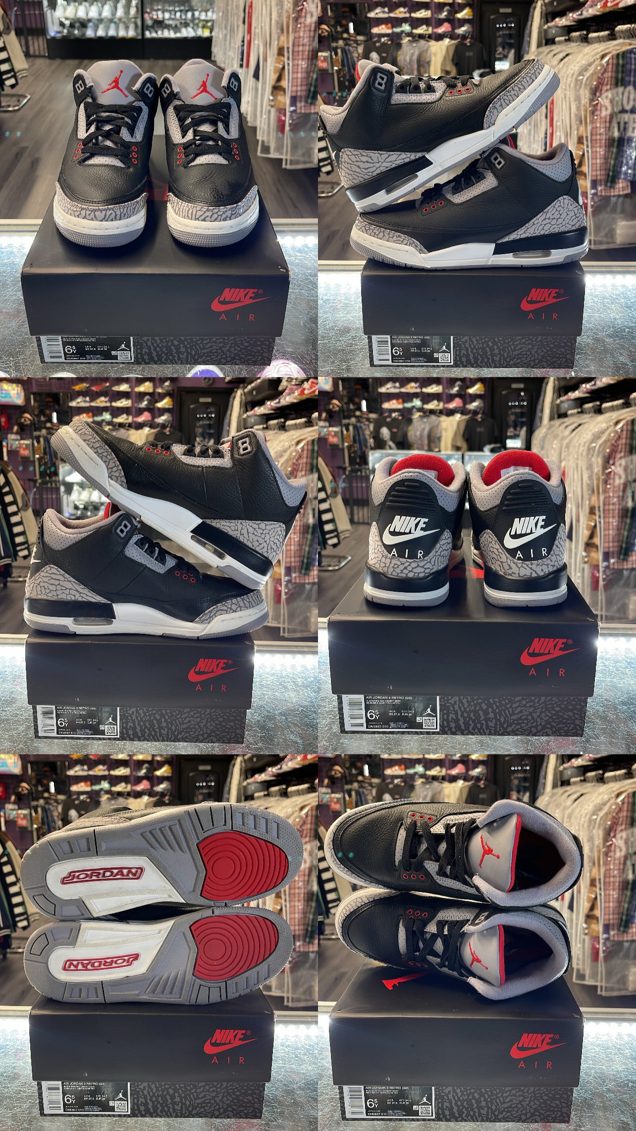 2024 Air Jordan Retro 3 "Black Cement" (GS)
