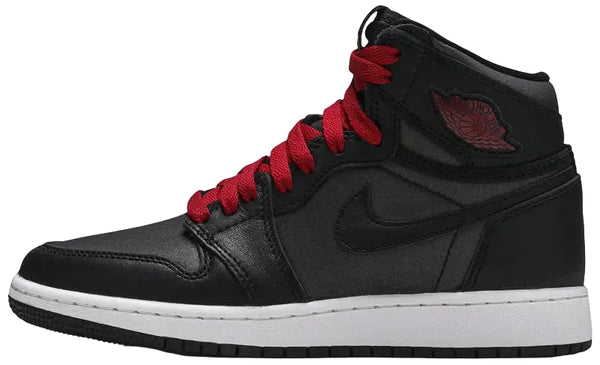 2020 Air Jordan Retro 1 High "Black Satin Gym Red Black" (GS)