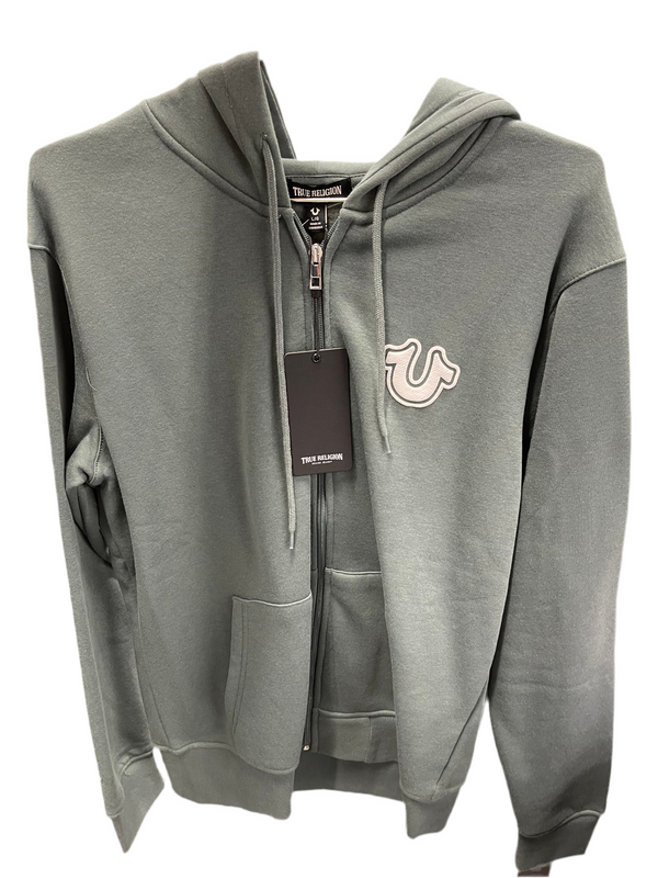 True Religion Zip-Up Hoodie "Green Core"
