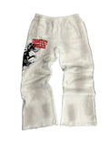 Shoot1st Flared Sweatpants "Smoke White"