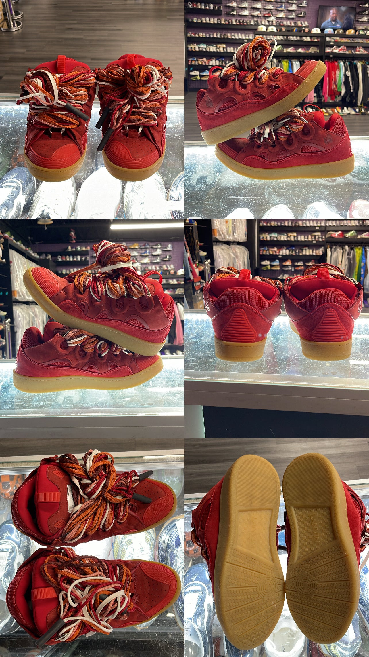 Lanvin Curb Sneaker "Lipstick Red"