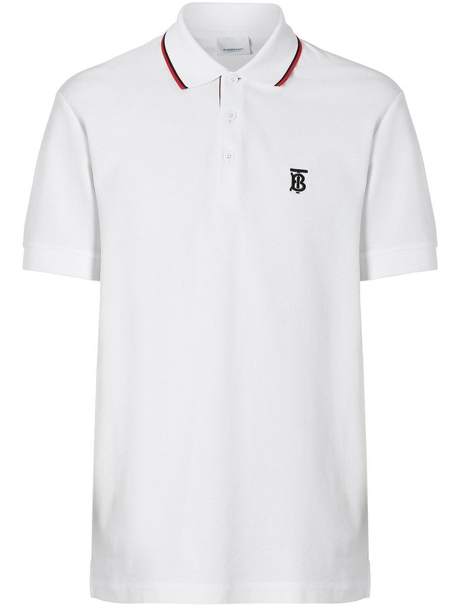 Burberry Walton Cotton Polo "Stripe Print TB White"