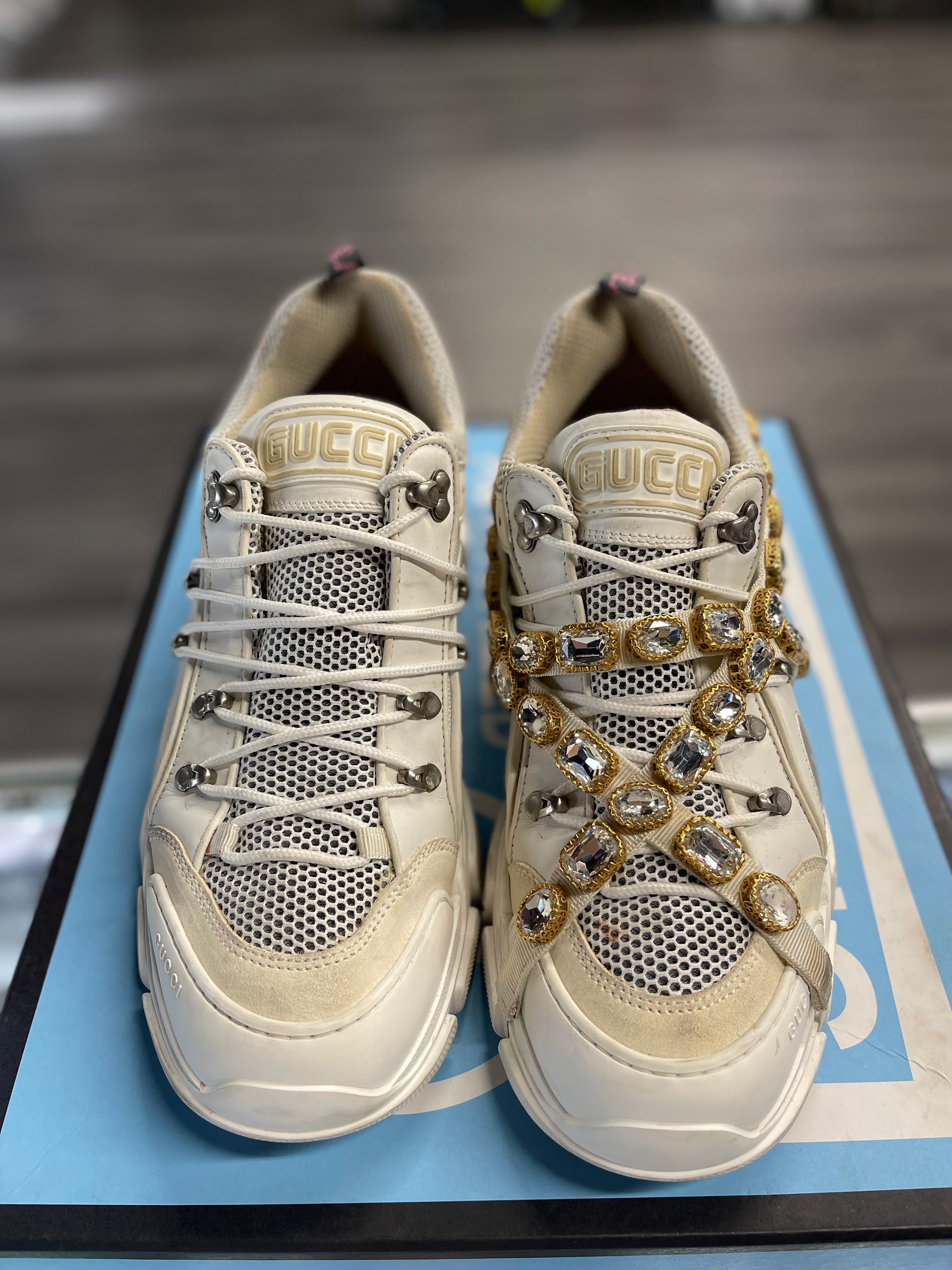 Gucci Flashtrek Sneaker "White Crystals"