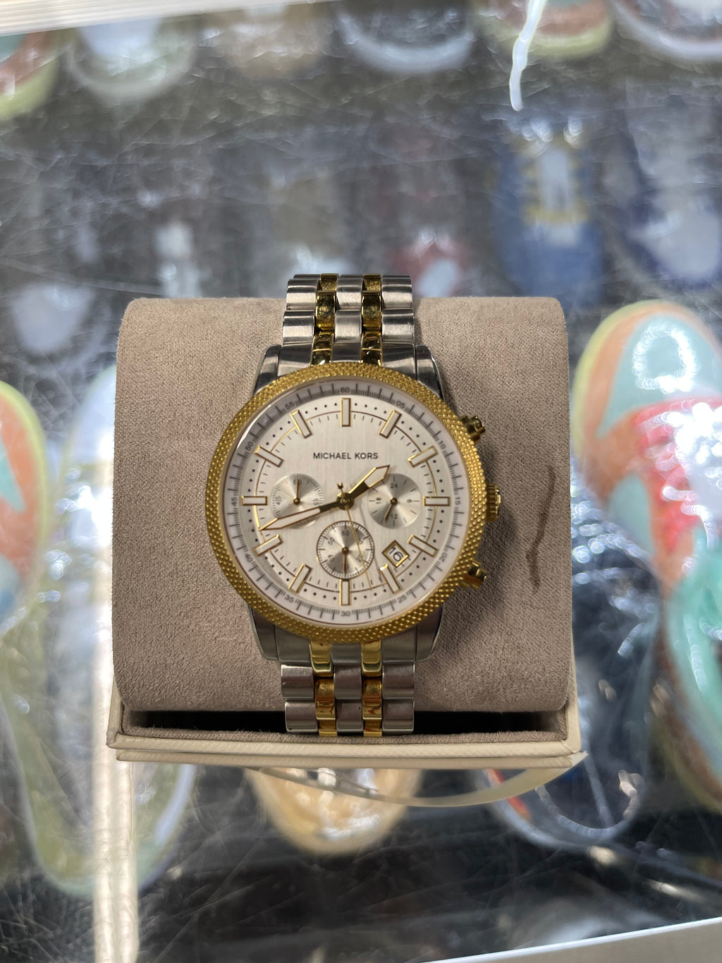 Michael Kors Hutton Watch Striking Two-Tone Stainless Steel