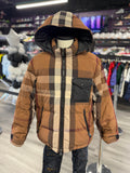 Burberry Packaway Hood Reversible Check Puffer Jacket "Dark Birch Brown"