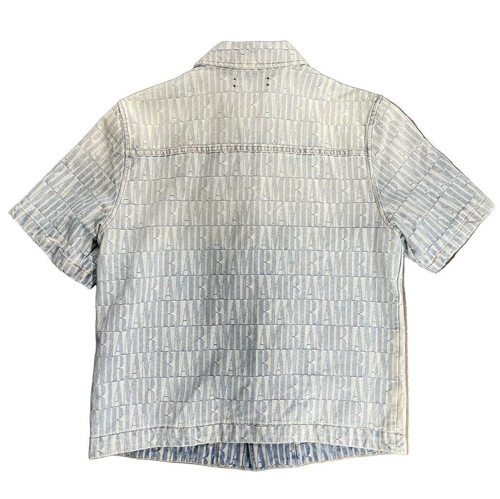Amiri Mens Denim Jacquard Shirt Logo denim