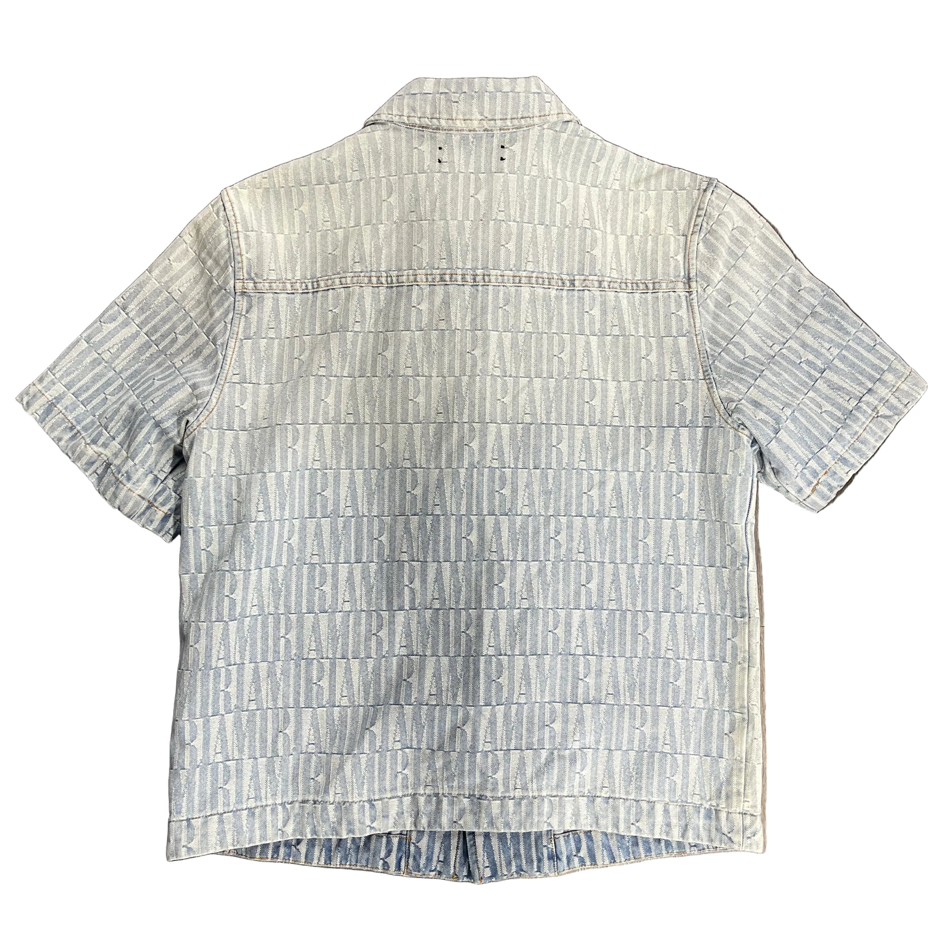 Amiri Mens Denim Jacquard Shirt Logo denim