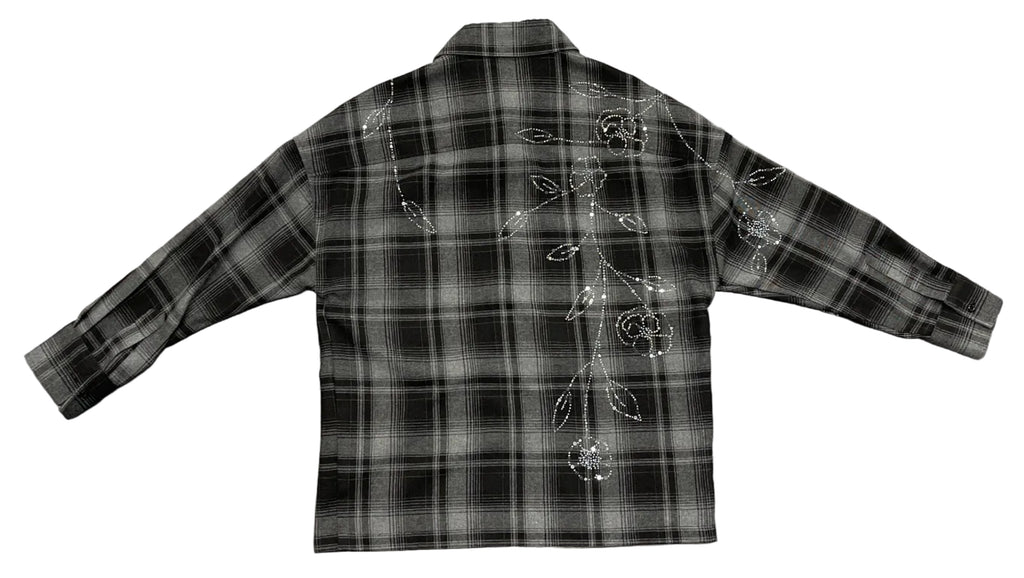 Nahmias Phineston Embellished Plaid Shirt "Black/Grey"