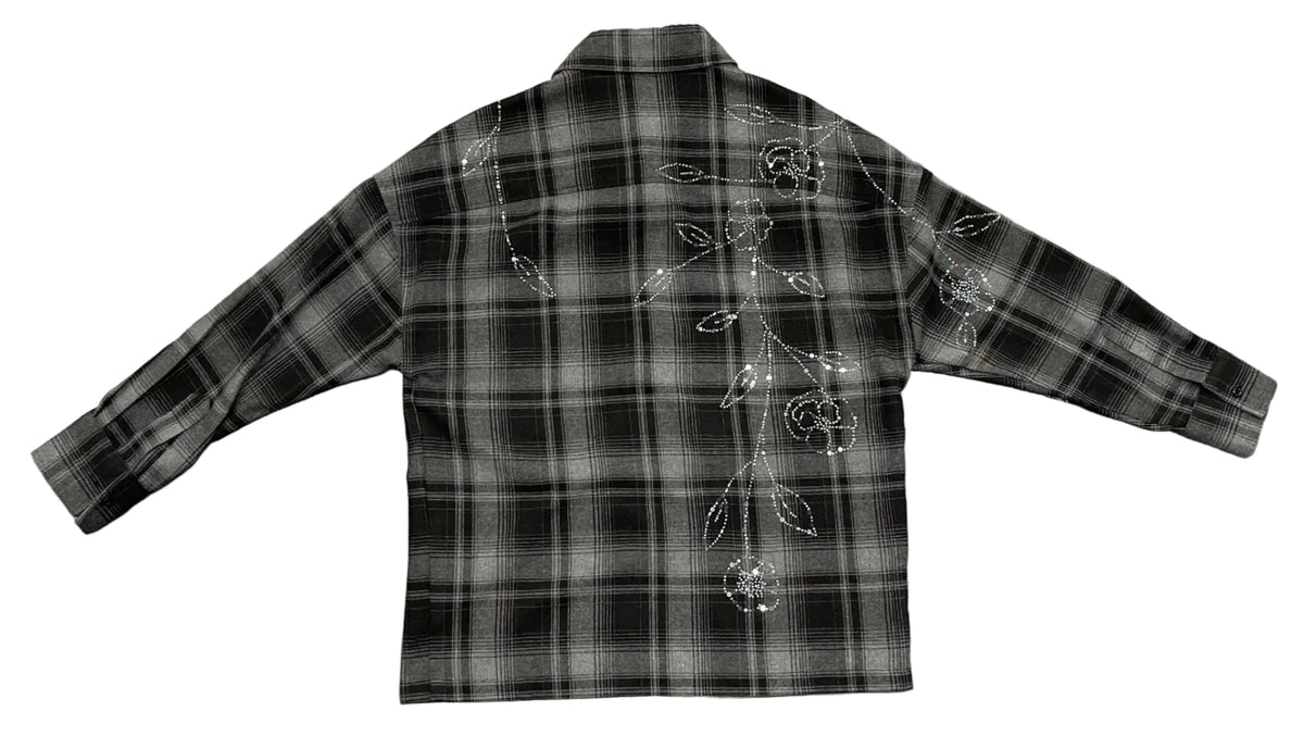 Nahmias Phineston Embellished Plaid Shirt "Black/Grey"