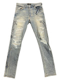 Amiri Floral Studded Denim Skinny Jeans