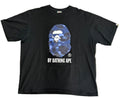 Bape Tee "Blue Camo Bape Head"