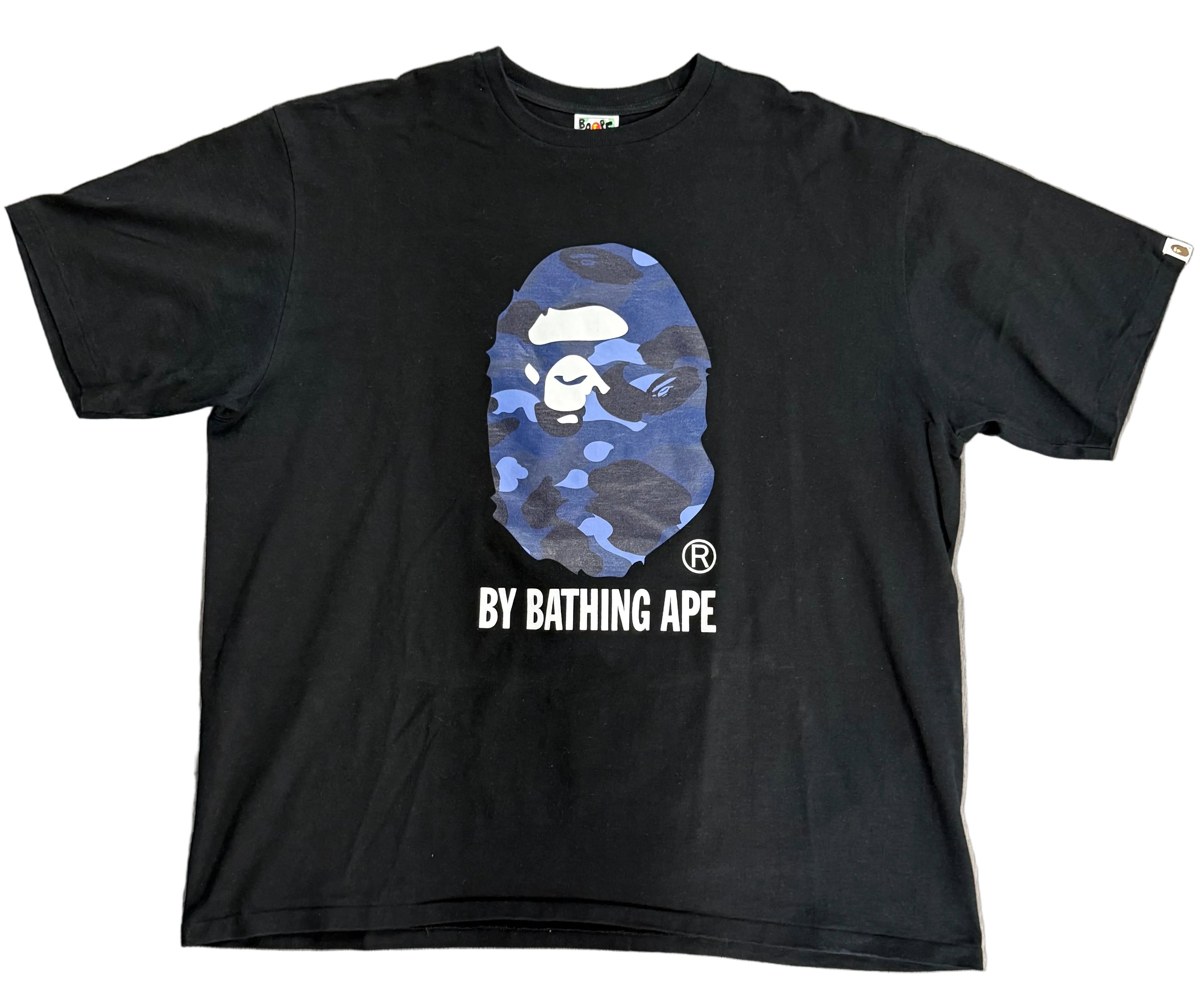 Bape Tee "Blue Camo Bape Head"
