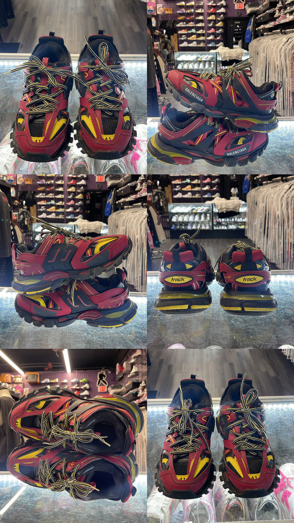 Balenciaga Track "Burgundy/Yellow"