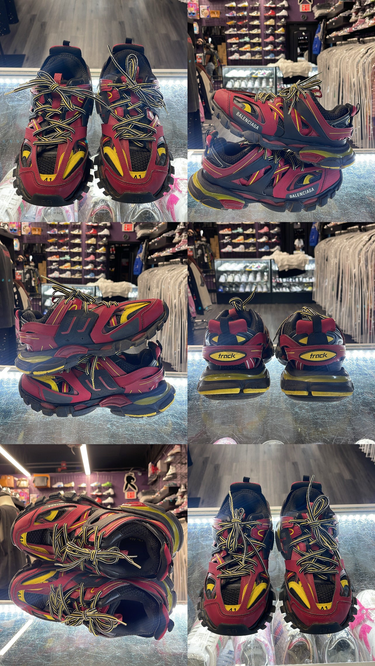 Balenciaga Track "Burgundy/Yellow"