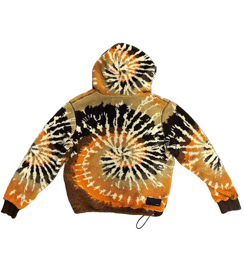 Amiri Tie-Dye Fleece Hoodie "Orange/Brown"