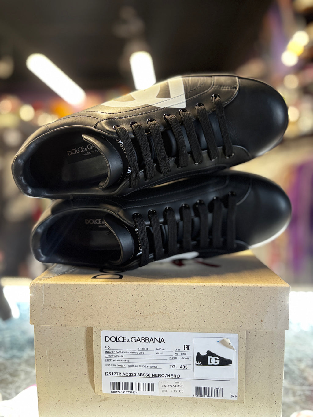 Dolce & Gabbana Portofino Sneaker "Black White Logo"