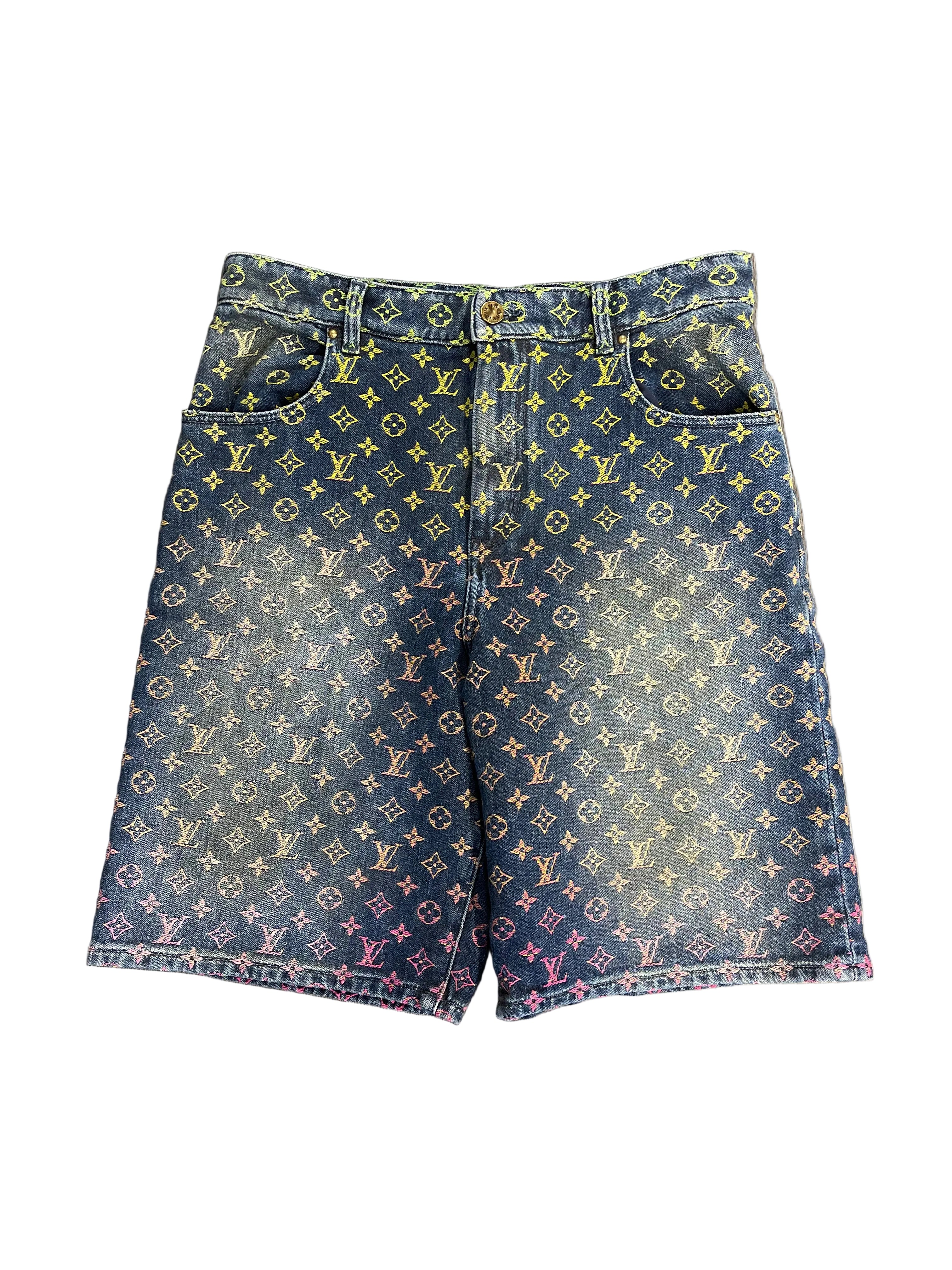 Louis Vuitton Rainbow Monogram Denim Shorts By Virgil Abloh
