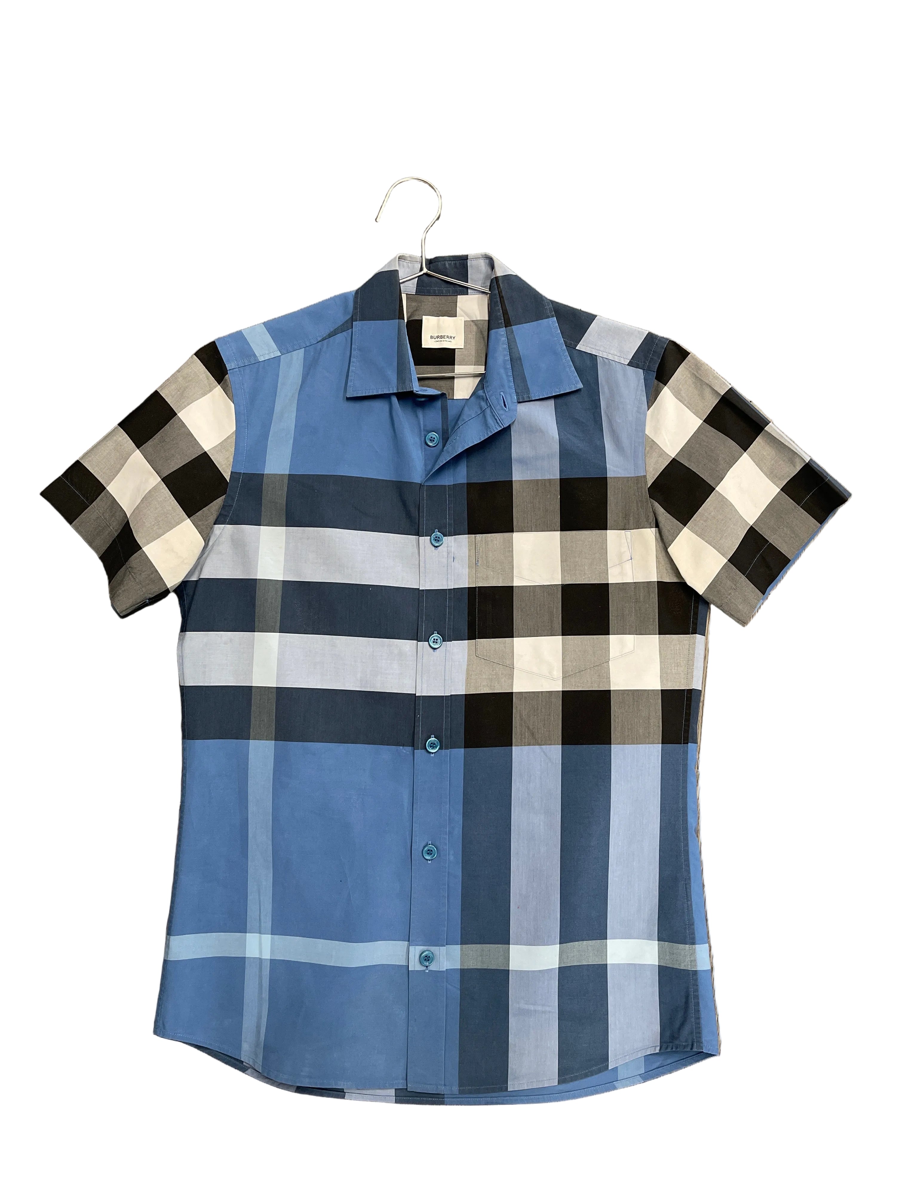 Burberry Plaid Polo Collar "Blue"