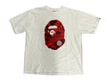 Bape Tee "White Red Camo Baped Logo"
