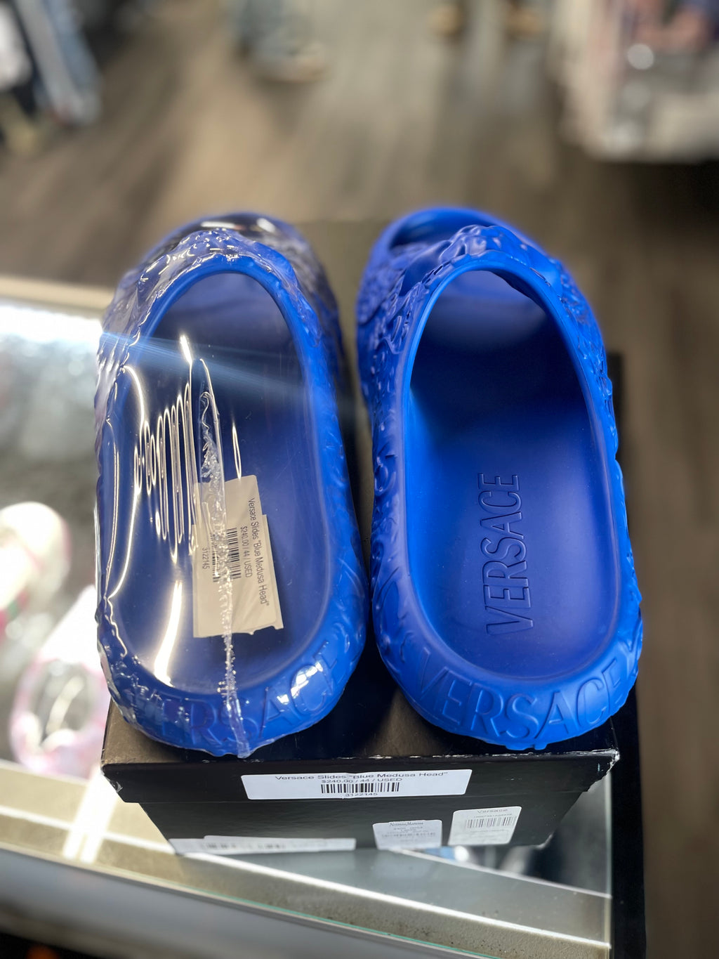 Versace Slides "Blue Medusa Head"