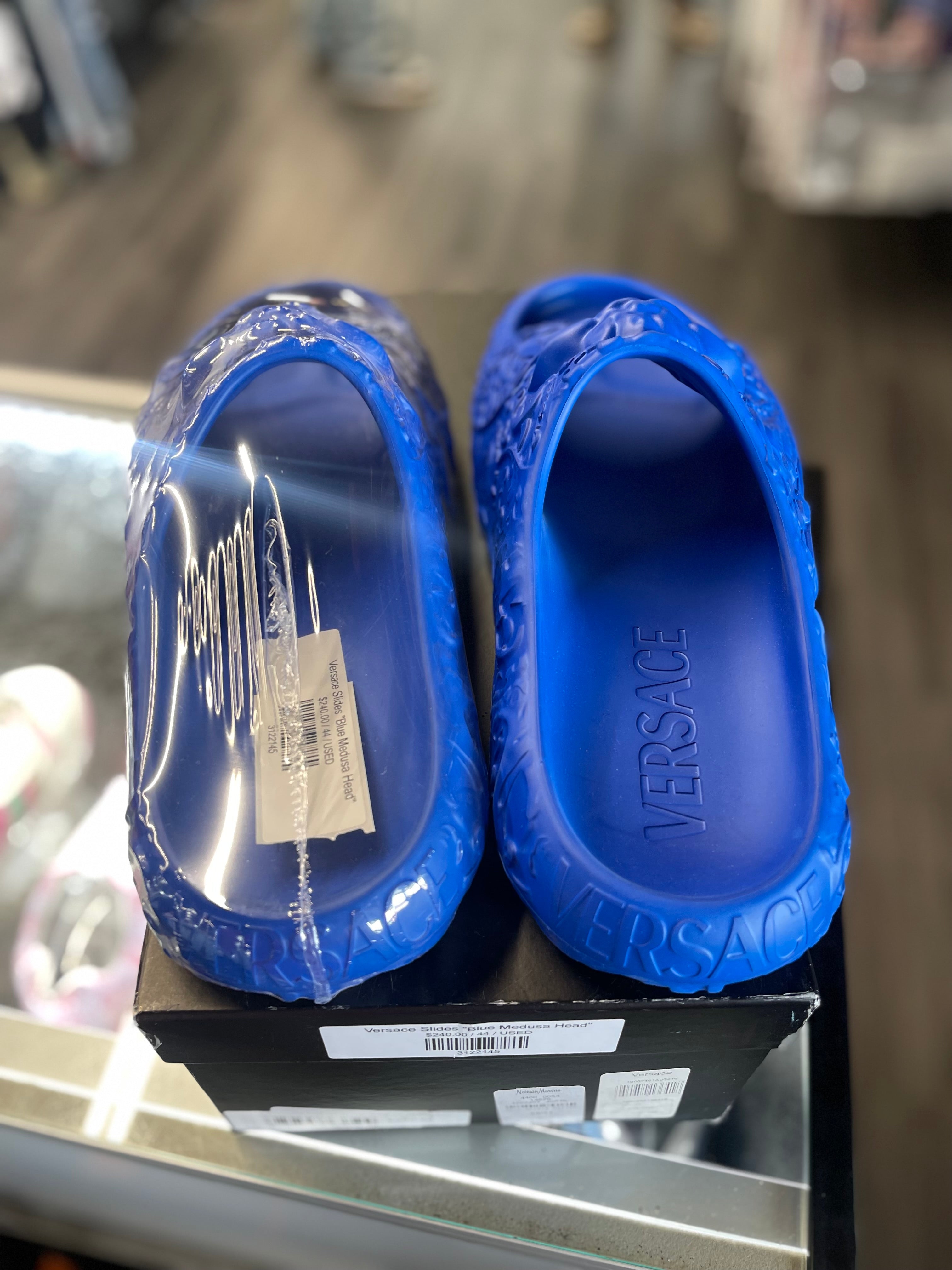 Versace Slides "Blue Medusa Head"