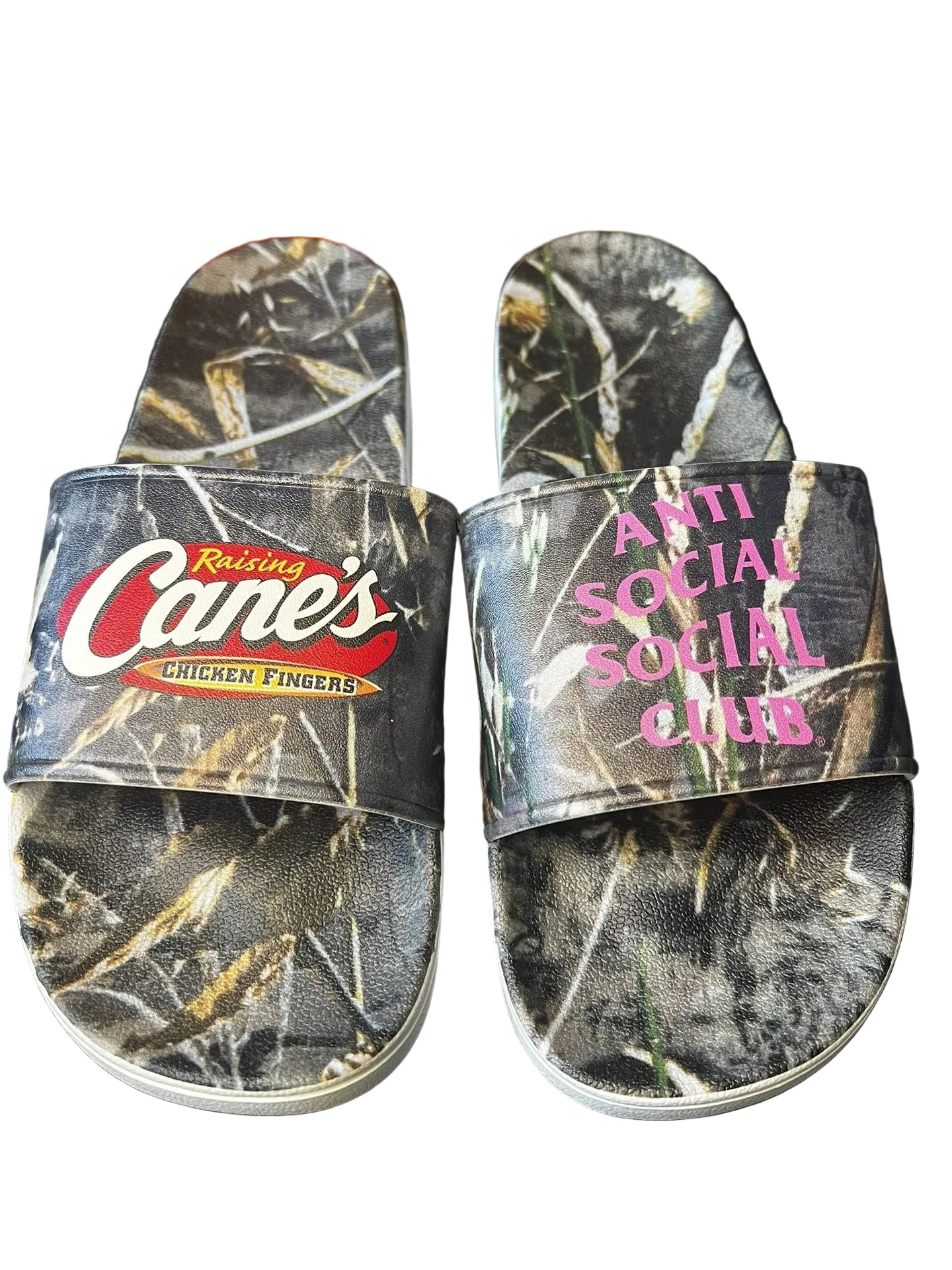 Anti Social Club x Raising Canes Camo Slides