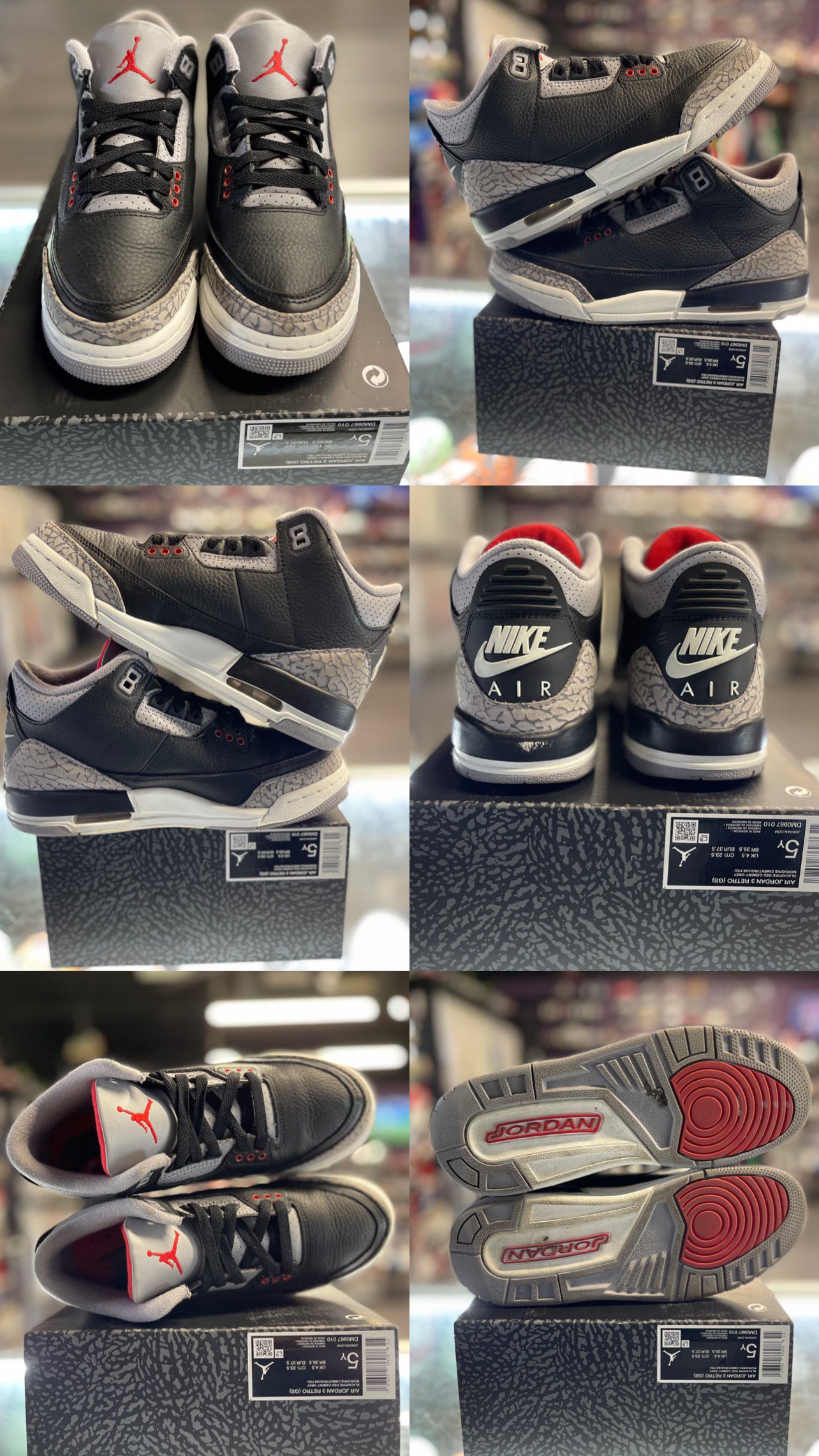 2024 Air Jordan Retro 3 "Black Cement" (GS)
