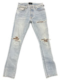 Amiri Croc Leather MX1 Jeans "Brown Leather"
